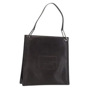 Authentic GUCCI Shoulder Bag Patent leather Brown Silver